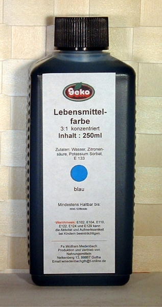 "GEKO" Lebensmittelfarbe, flüssig (blau) 250ml